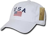 Rapid Dominance Polo Style USA Cap - 100% Washed Cotton Baseball Hat, Adjustable Brass Buckle, Low Profile Fit