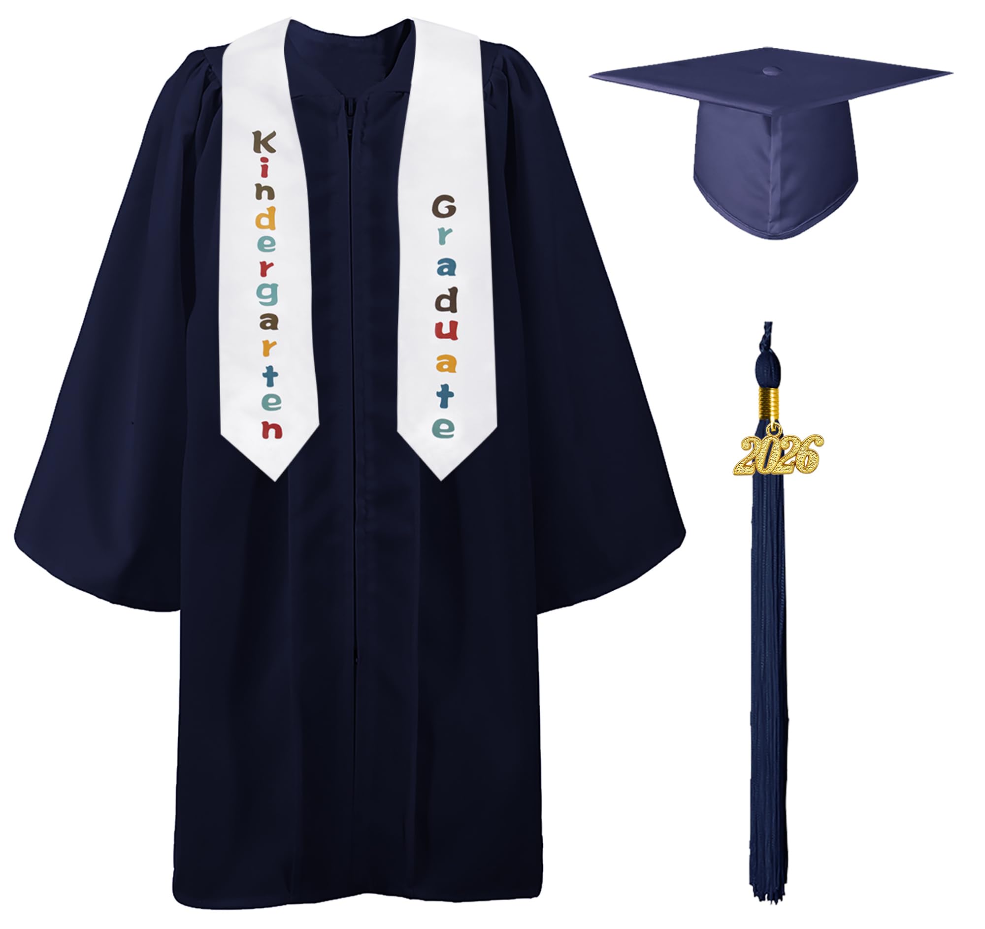 GraduatePro Niños Graduación Talar Sombrero y Estola Para Preescolar Guardería Niño Niña