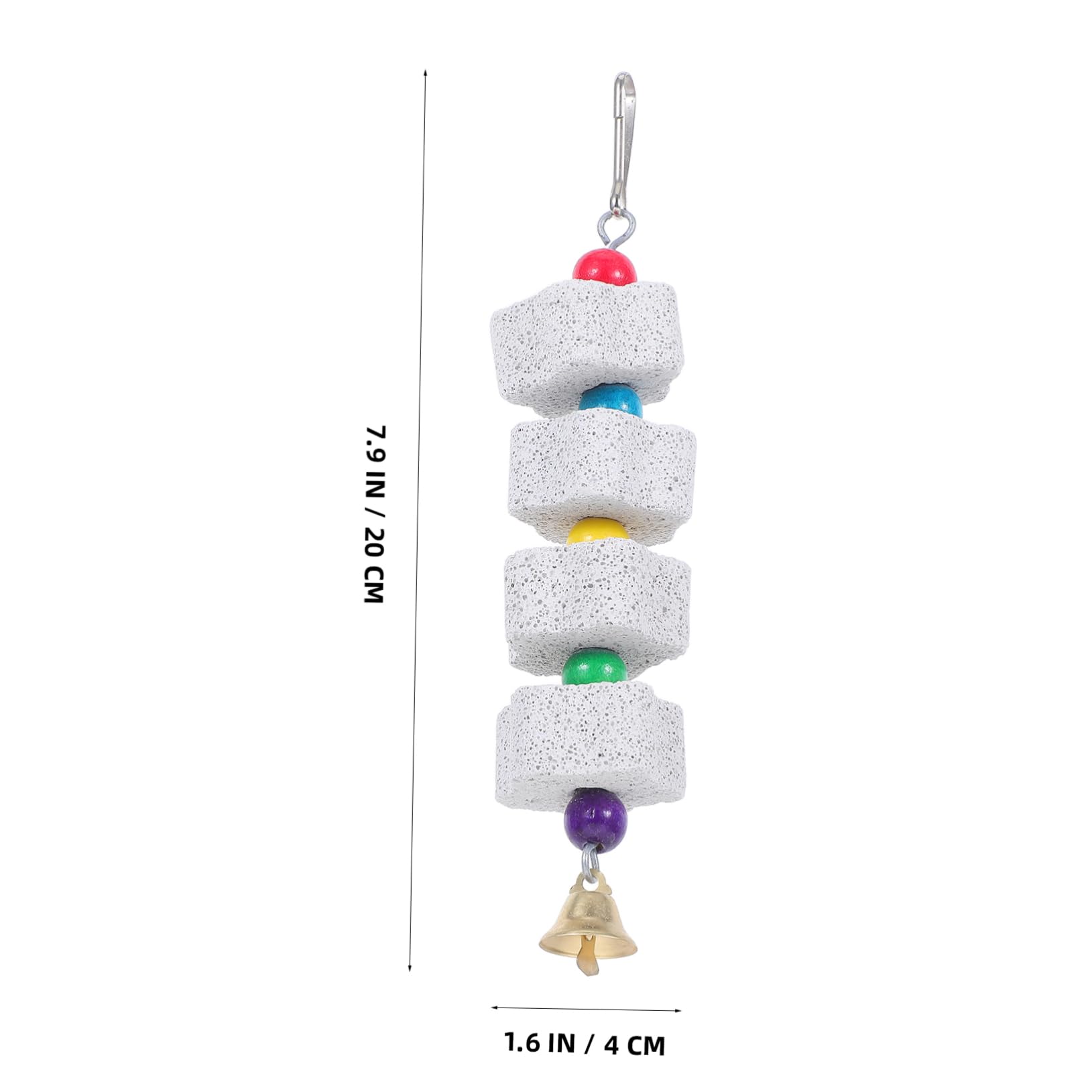 POPETPOP Pierre à Mâcher Pour Perroquet Et Chinchilla Multifonctionnelle En Pierre Naturelle Corde Suspendue, Taille Adaptée, Jouet à Mâcher Pour Petits Animaux, Cage Oiseaux Et Rongeurs