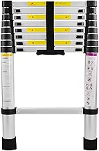 UISEBRT Scala Telescopica in alluminio 2.6M pieghevole multifunzione antiscivolo Allungabile Scaletta, Carico Massimo 150 kg