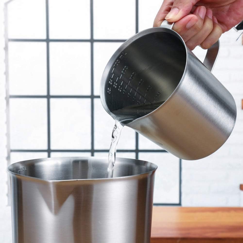 Misurino multifunzione in acciaio inox brocca graduata da 1500 ml Misurino liquido in metallo per cucina cottura cottura