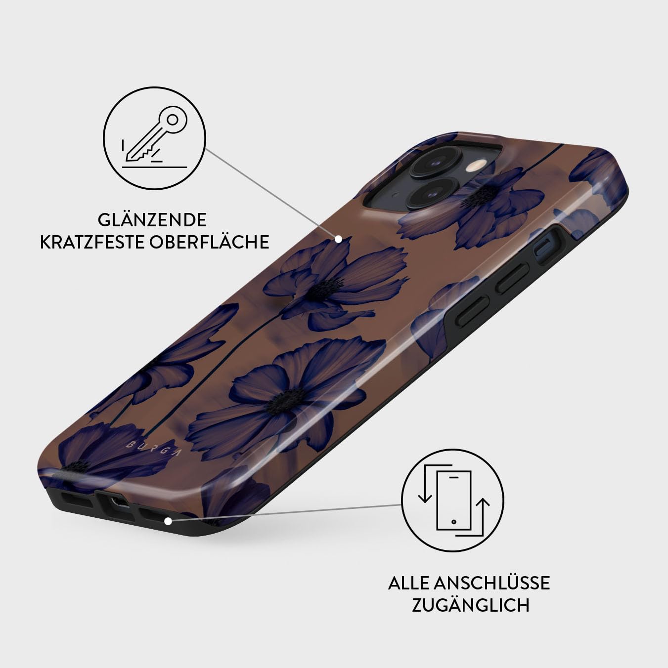 BURGA Handyhülle für iPhone 14 Plus – Unisex Hybrid-Schutzhülle mit stoßdämpfendem TPU & kratzfester Außenschale, erhöhter Displayrand, MagSafe-kompatibel, kabelloses Laden, stylisches Design