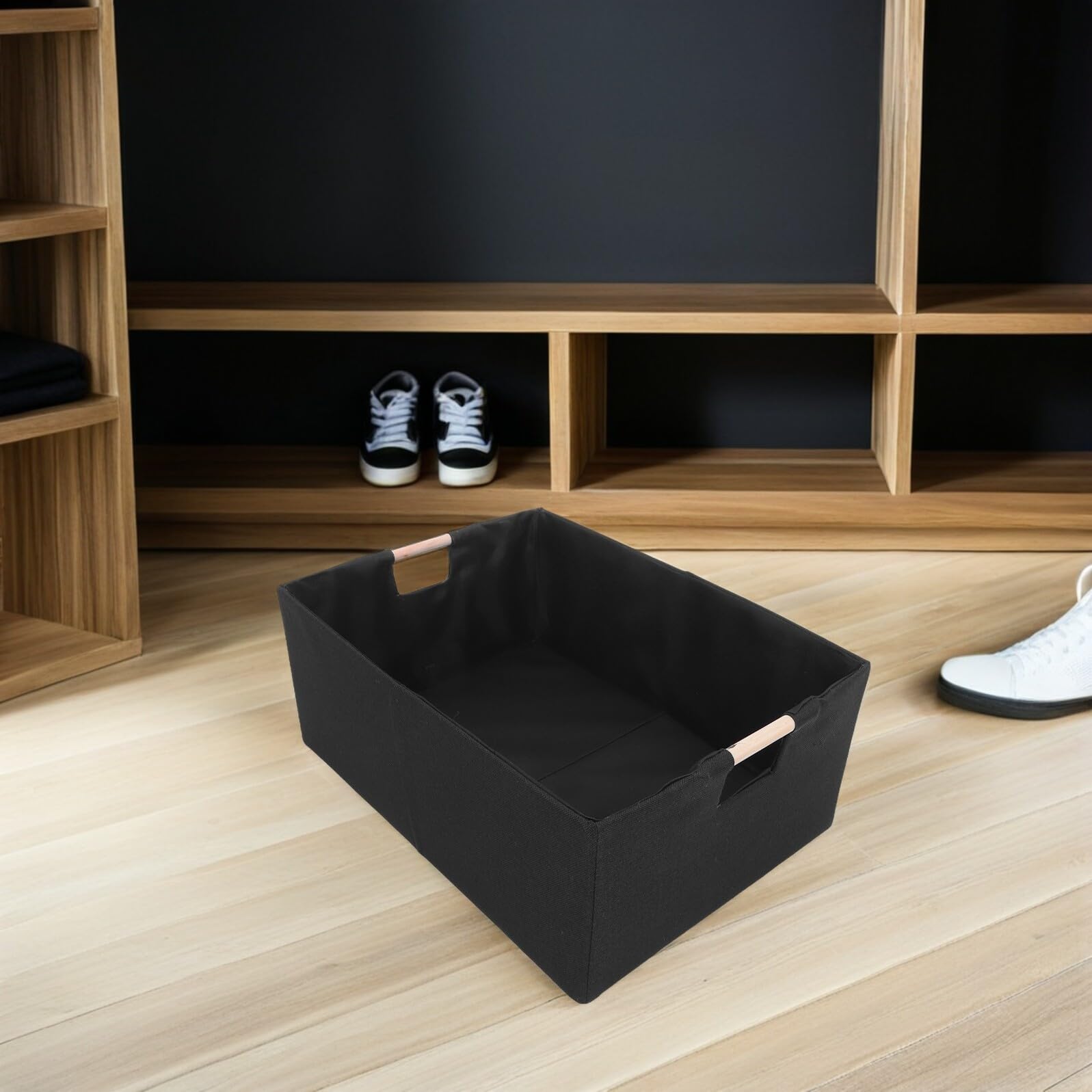 Ipetboom 2 Stück 2 Stück Faltbare Stoff Aufbewahrungskörbe mit Griff 42x31x17cm Rechteckige Aufbewahrungsboxen zur Organisation von Kleiderschrank Regal und Kinderzimmer