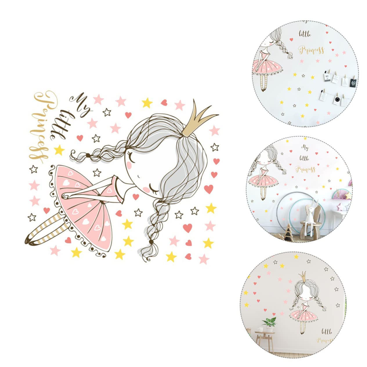 Hohopeti 3piezas Pegatinas De Coronas Infantiles Para Paredes Decoración Divertida Para Habitaciones De Guarderías y Kindergarten Para Superficies Lisas Estilo Amigable y Atractivo