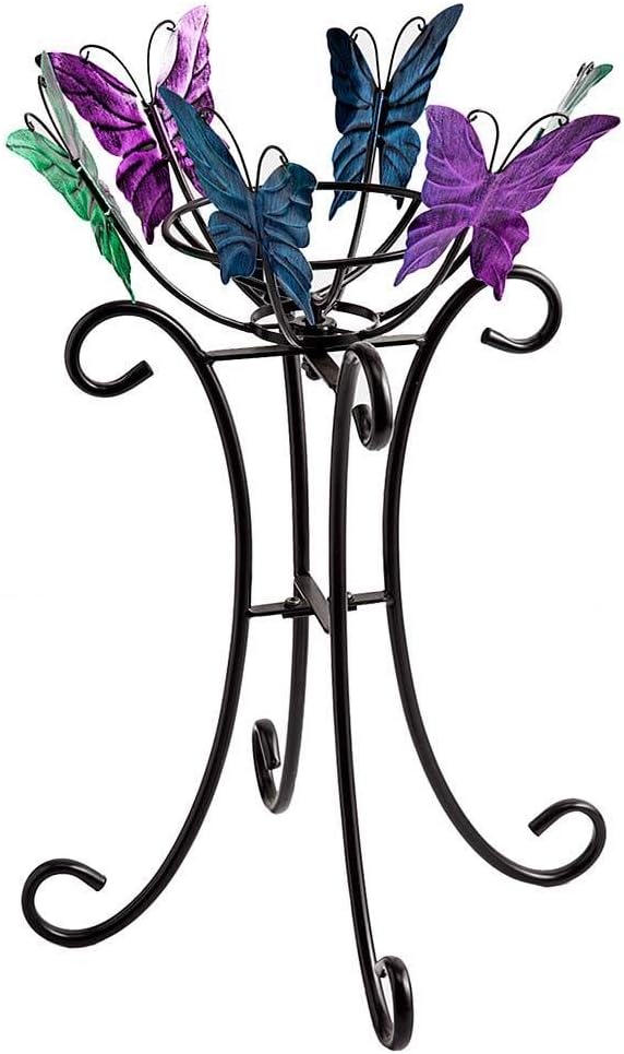 Wind & Weather Metal Gazing Ball Stand with Spinning Butterflies