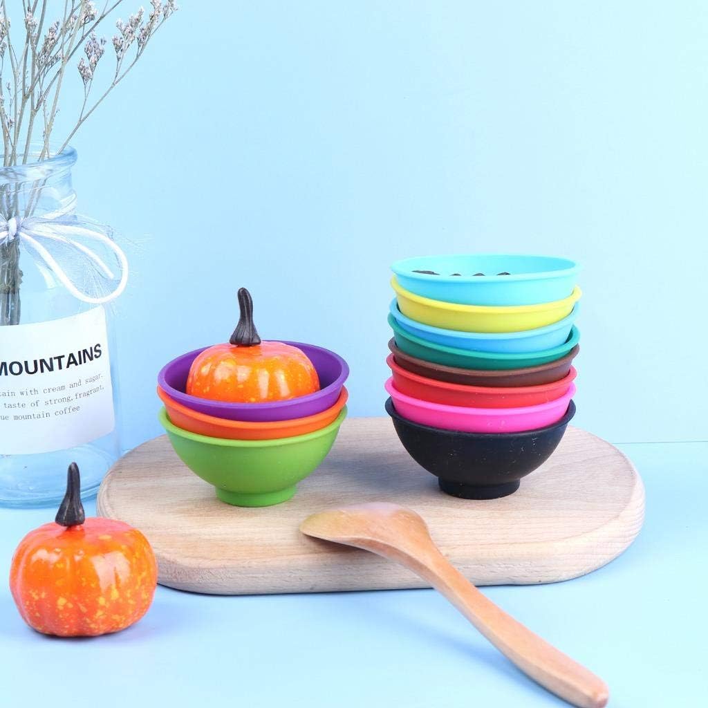 Haiabei 11 Pcs Mini Silicone Bowls Multicolored Unbreakable Pinch Bowls Reusable Flexible Snack Bowls Silicone Condiment Bowls DIY Mixing Bowl Prep&Serve Bowls for Sauce,Nuts,Candy,Fruits,Appetizer : Home & Kitchen