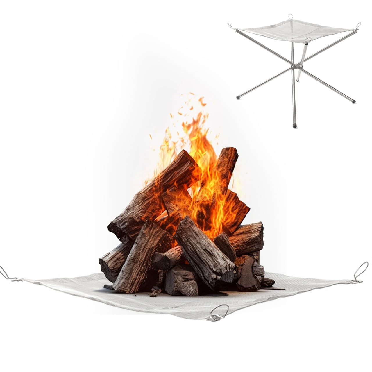 Milisten 16-Inch Fire Pit Replacement Mesh - Heat-Resistant Stainless Steel Netting for Portable Camping Fire Pits - Roll-Up Mesh Screen for Outdoor Bonfires & Wood Burning - Universal Fit