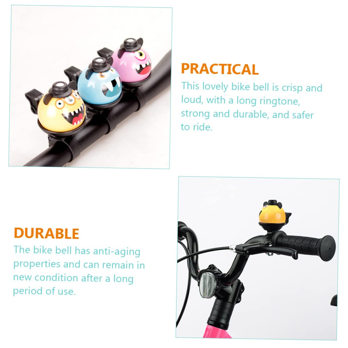BESPORTBLE 5st Fahrradklingel Kinderfahrrad Regenfeste Fahrradhupe Für Mädchen Cartoon-Muster- Für Kinder Für Lenker Ding Ring Aluminiumlegierung Falten Baby