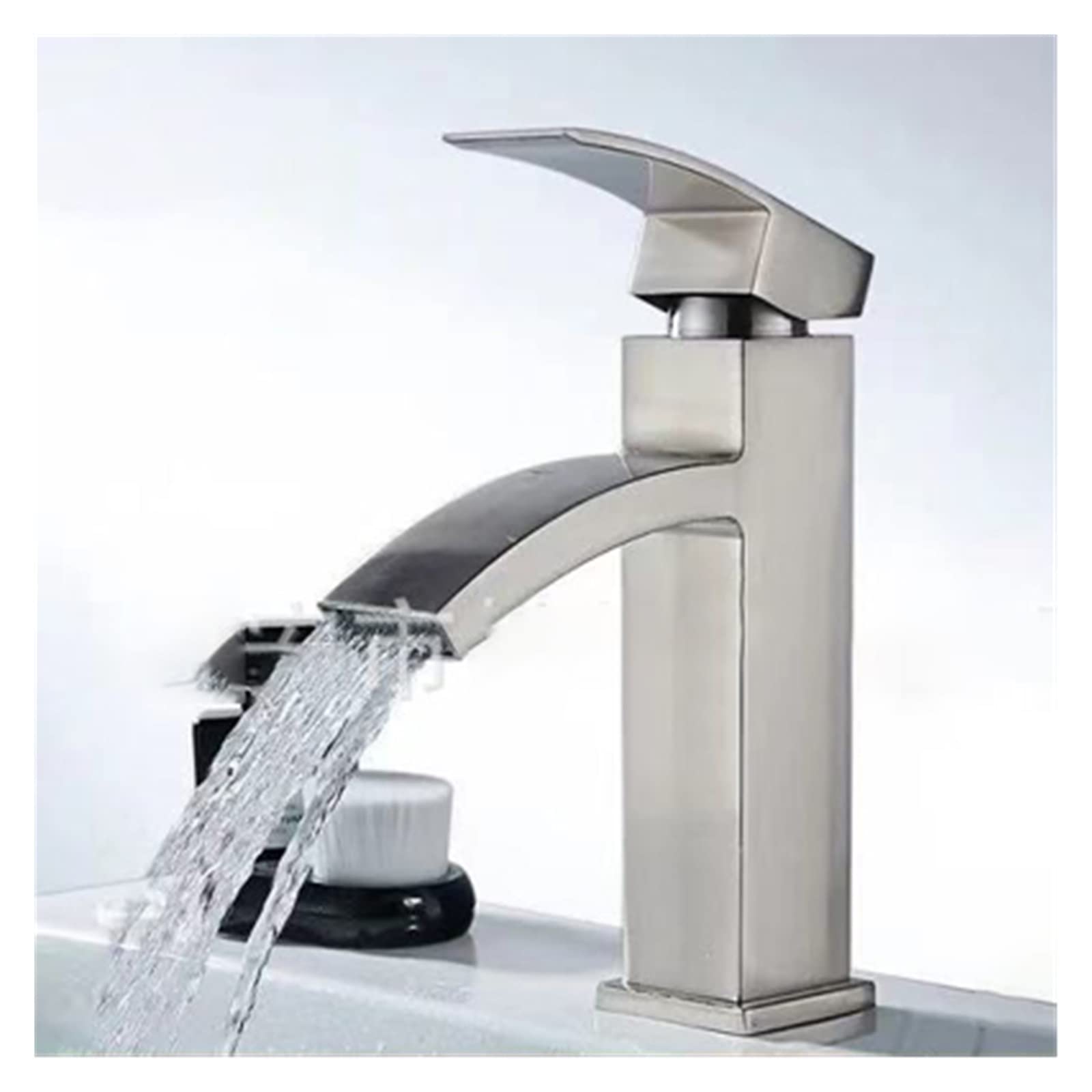 Robinet cascade salle de bains pour vasque nordique ambiance spa noir 3310