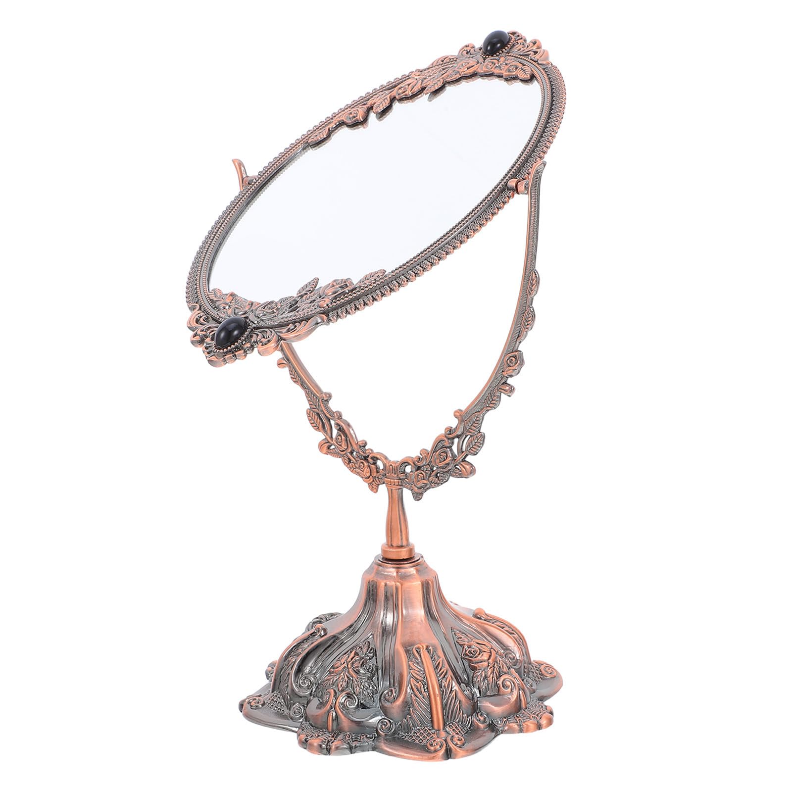 Espejo vintage de metal LIFKICH con diseño giratorio ornamental de alta durabilidad