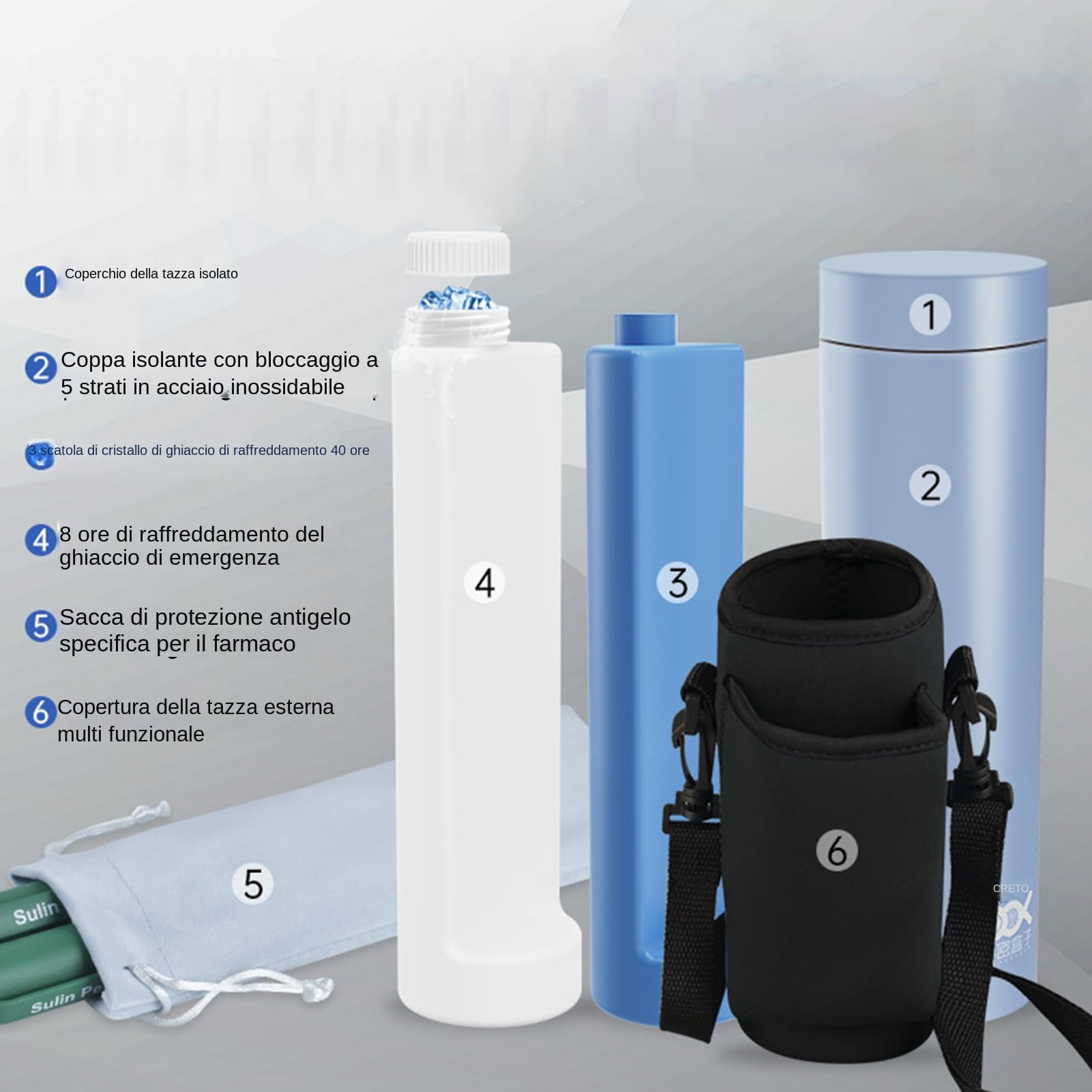 Custodia da viaggio per dispositivo di raffreddamento per penna per diabetici, dispositivo di raffreddamento per farmaci da viaggio | Scatola frigo per medicinali - del diabete, organizzatore di