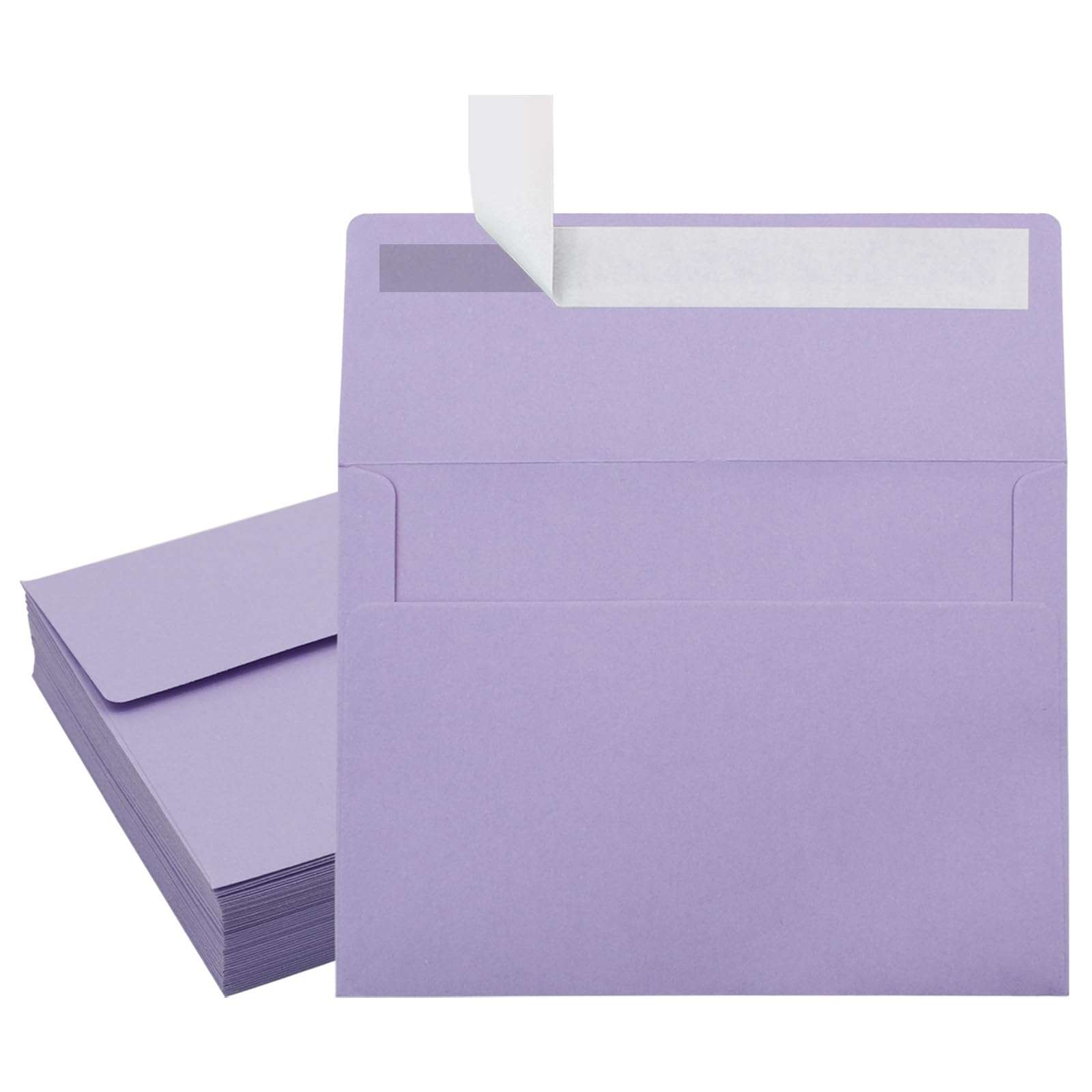 VANRA A6 Envelopes 50 Pack Self Seal Invitation Envelopes Bulk for 4x6 Greeting Cards Photos Invitations Thank You Notes Postcards Mailing Birthday Party Baby Shower (Purple)
