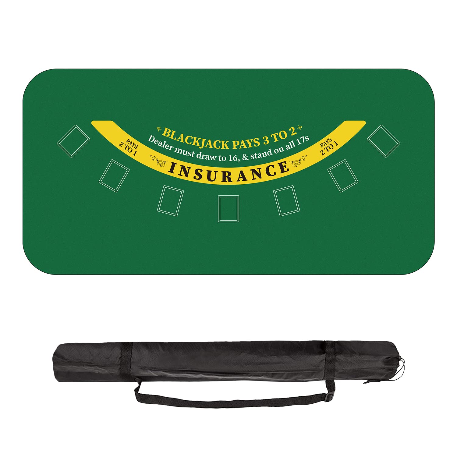 YUZPKRSI Tappetino da Poker Blackjack Professionale, 180 x 90 cm Texas Hold'em Panno da Poker Portatile