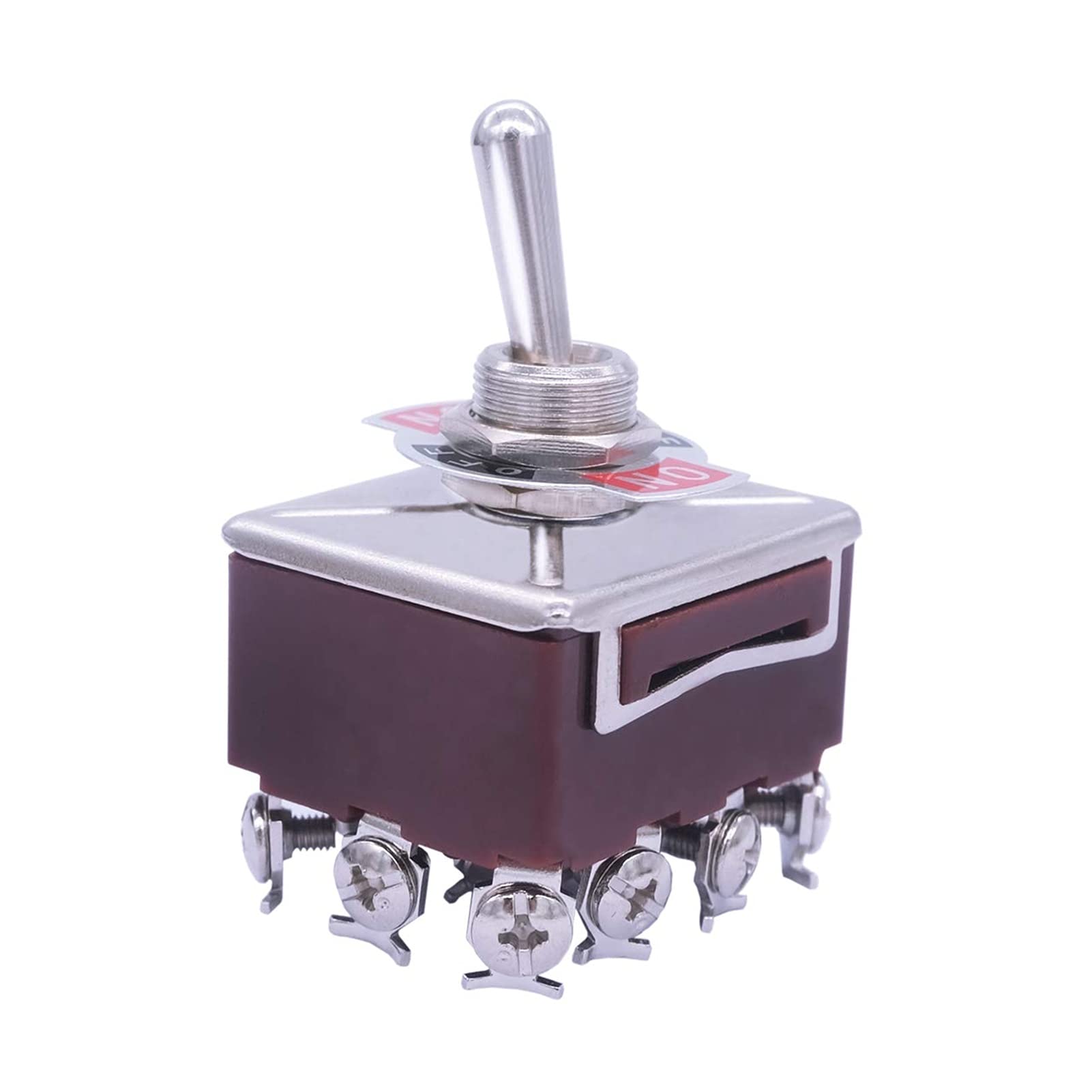 Interruptor basculante de Palanca Resistente con Bota 15A 250V 3 Posiciones 12 terminales interruptores de Palanca ON-Off-ON