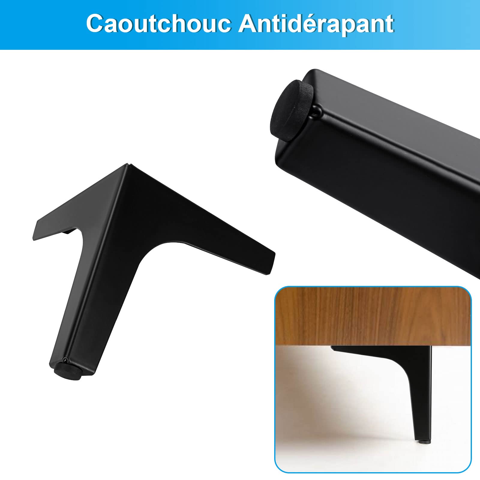 Set (2x) Stalen U-bankpoot -bankpoten - metalen onderstel bank - U-poot