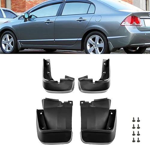 x xotic tech 4 unidades de guardabarros delanteros y traseros con solapa de barro para guardabarros con accesorios de hardware, juego completo