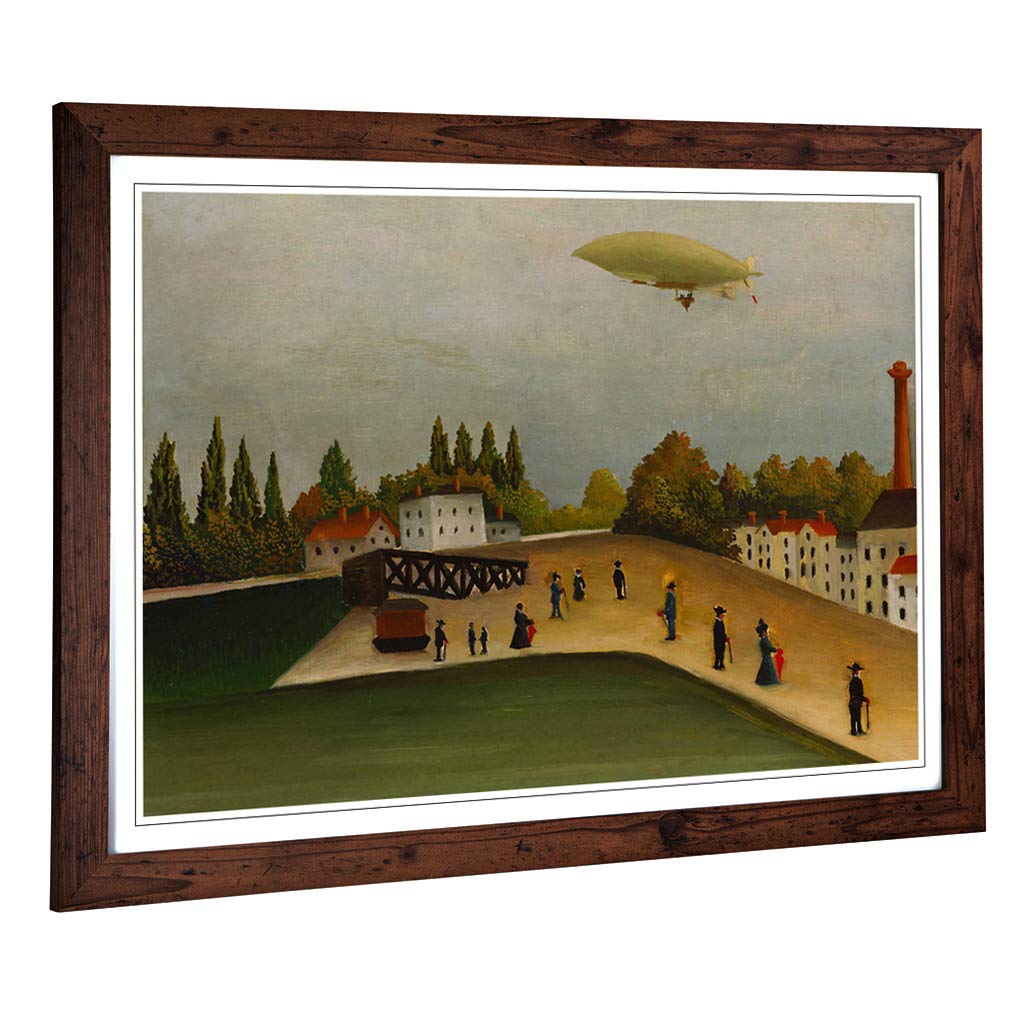 Big Box Art Framed Print of Henri Rousseau Quai D'Ivry Design | Wall Art Picture | Home Decor for Kitchen, Living, Dining Room, Bedroom, Hallway, Office, Walnut, A2 / 24.5x18 Inch / 62x45cm