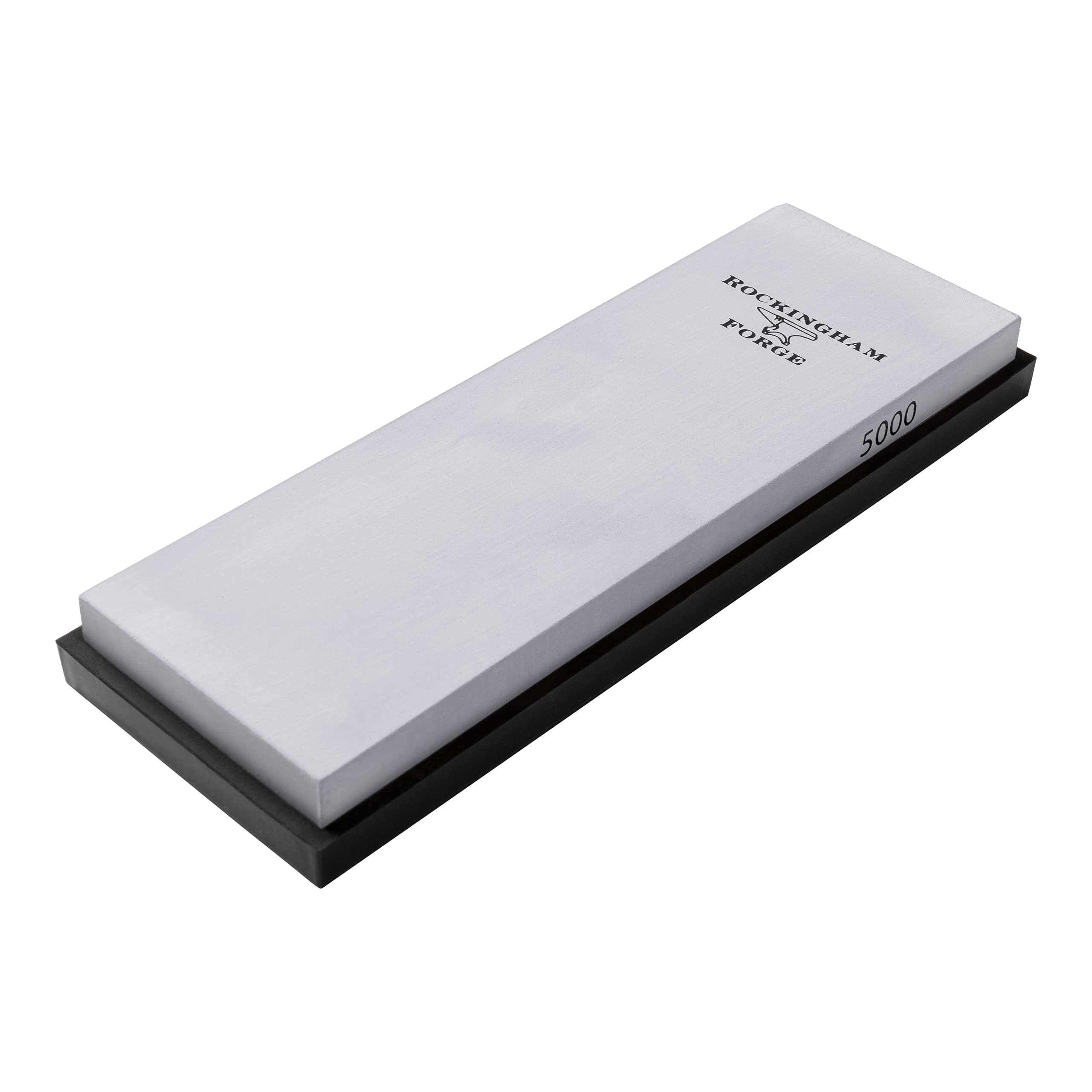 Rockingham Forge Ceramic 5000 Grit Fine Whetstone/Waterstone Knife Sharpener, Non-Slip Silicone Base, RFC-186S