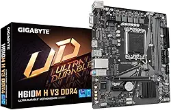 Gigabyte Placa-mãe H610M H V3 DDR4 - Suporta Intel Core 14ª CPUs, 4+1+1 fases híbridas VRM digital, até 3200MHz DDR4, 1xPCIe 3.0 M.2, GbE LAN, USB 3.2 Gen 1
