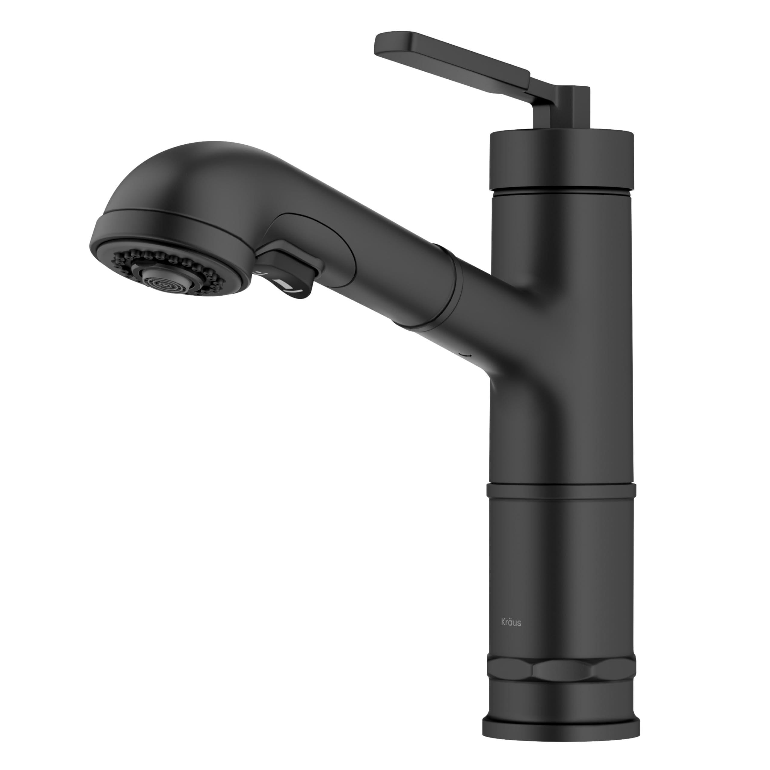 KRAUS Allyn Pull-Out Single Handle Kitchen Faucet in Matte Black, KPF-4103MB