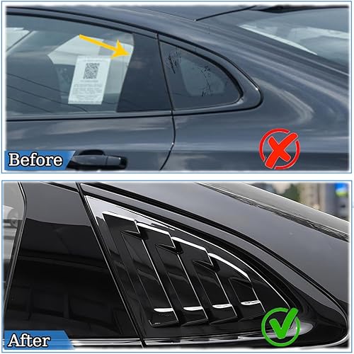 Miniatura 5 de Para Chevrolet Malibu 2016-2024 2 piezas impresas para ventana lateral trasera, rejillas de ventilación de aire, persianas de cubierta de persianas