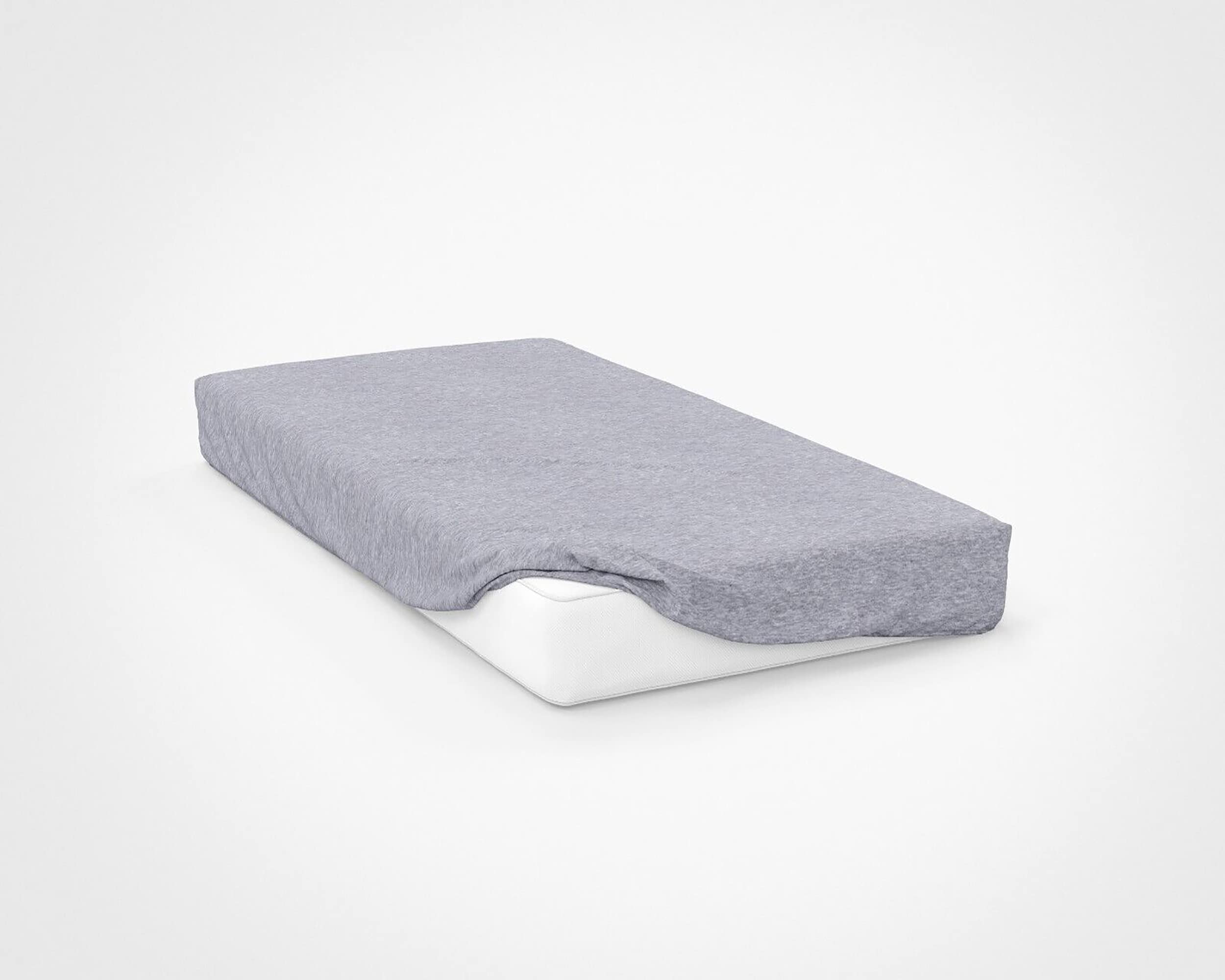 NightComfort 100% Jersey Cotton Knitted Cot Bed Fitted Sheet Mattress Cover, Light Grey, 120cm x 60cm (Cot/Travel Cot Size)