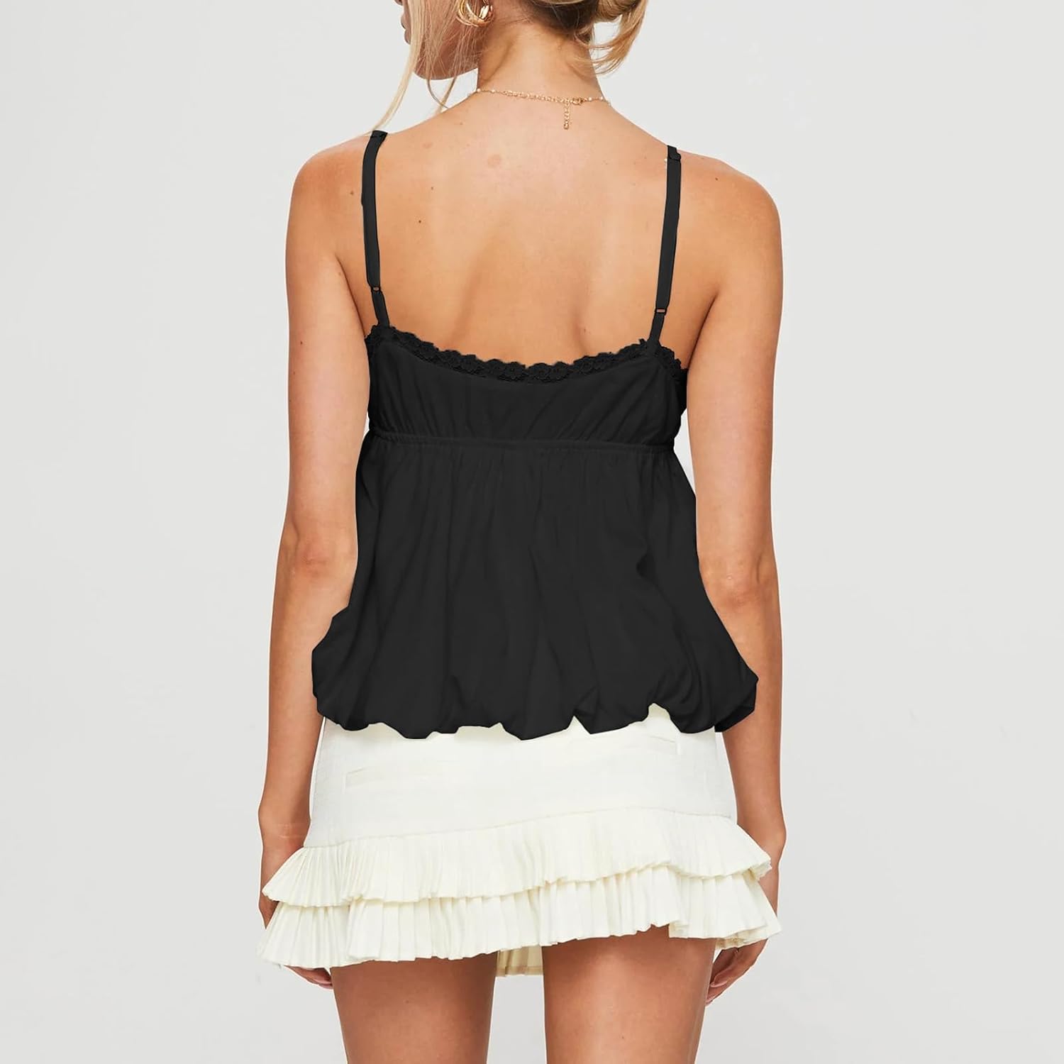 Women Y2K Camisole Sleeveless Spaghetti Straps V Neck Summer Sweet Babydoll Tank Tops Streetwear Cami Tops - Image 5