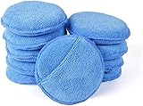 Generic Microfiber Wax Applicator, Ultra-Soft Microfiber Wax Applicator Pads with Finger Pocket Wax Applicator for Cars Wax Applicator Foam Sponge (Blue, 5"" Diameter, Pack of 5)