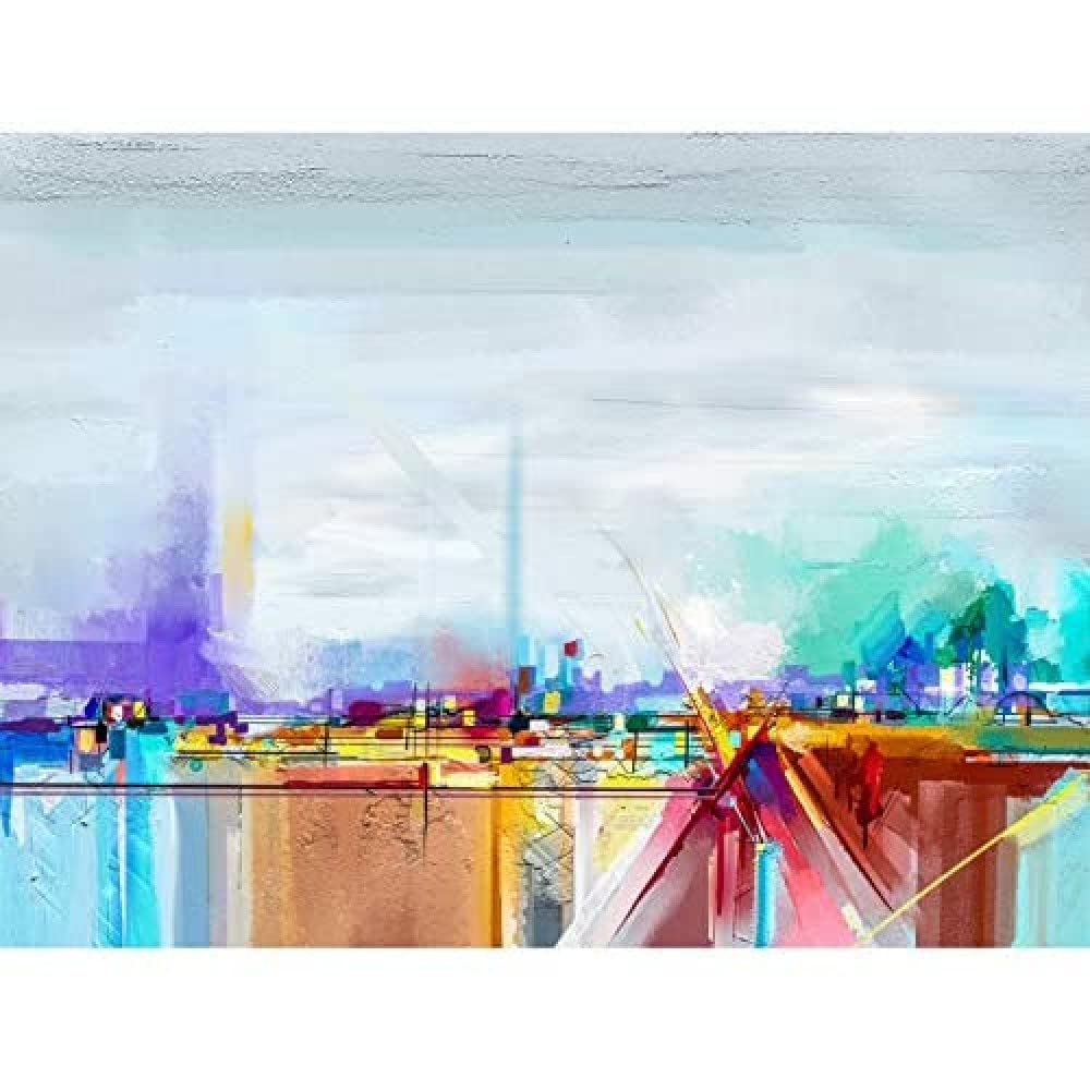 Wee Blue Coo Abstract Contemporary Landscape Unframed Art Print Poster Wall Decor 12x16 inch