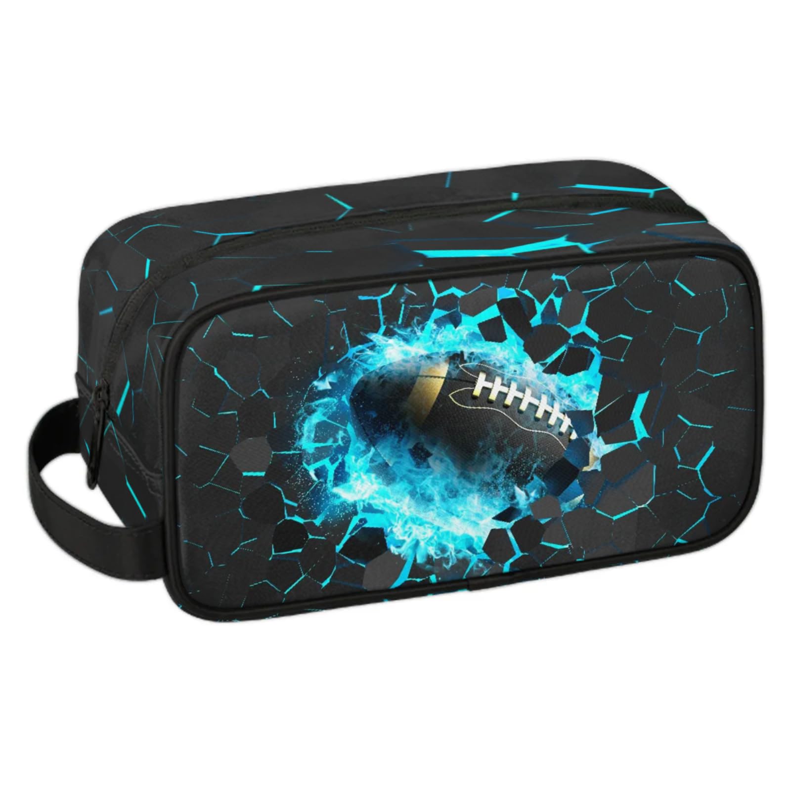 Neceser infantil para niños, impermeable, para colgar artículos de tocador para niñas, kit de maquillaje de afeitado, organizador de accesorios de viaje (fútbol 3D)