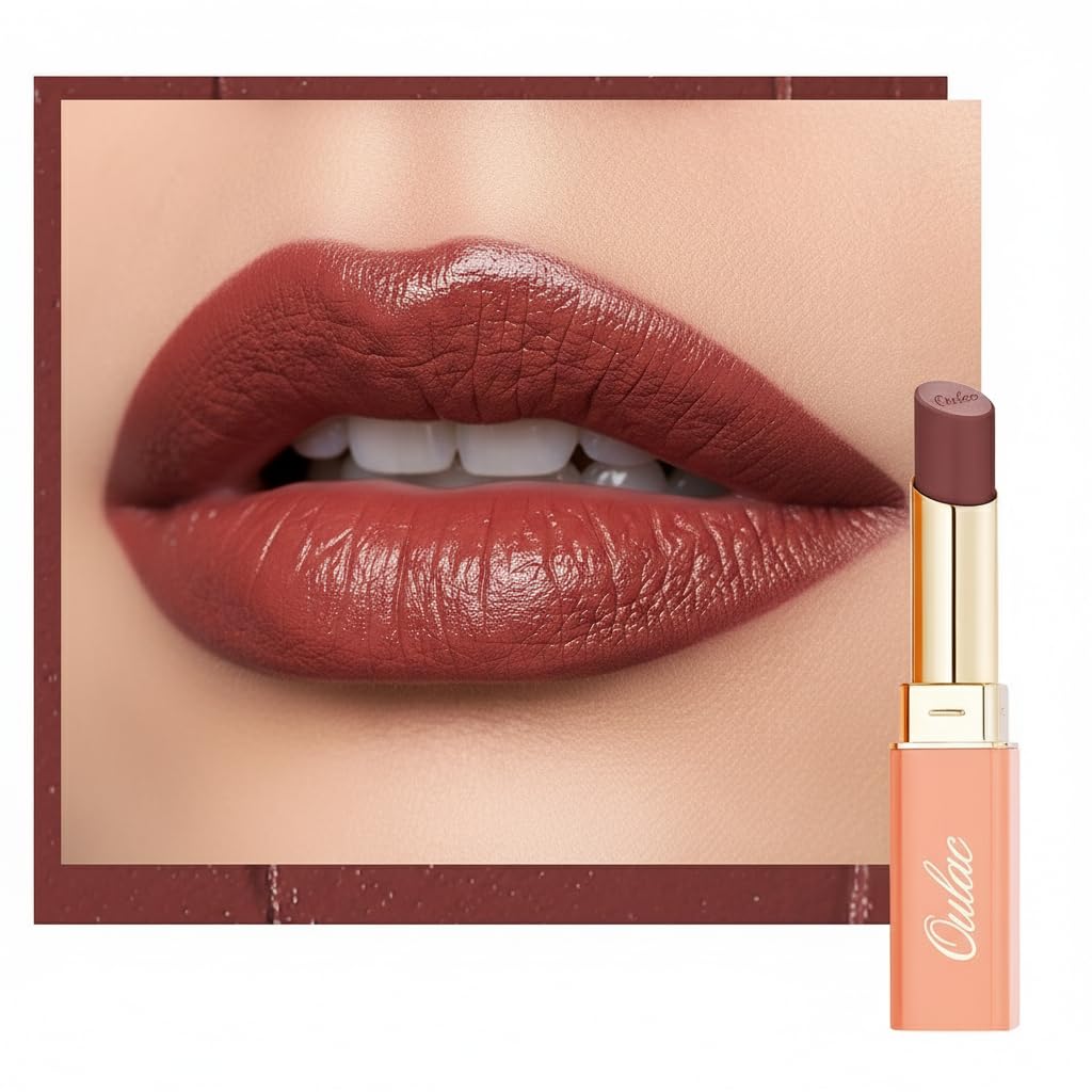 Color Rich Satin Lipstick - Red Brown Full Coverage Lip Color, Creamy Silky-Smooth, Moisturizing, Satin Matte Finish, Infused With Shea Butter, Vegan & Clean Beauty, 4g, SG14 Blair
