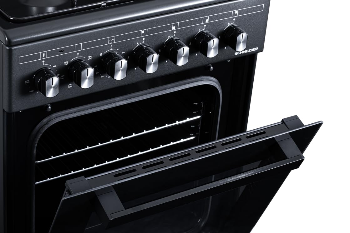 Schneider SCCG54C-BM - Cuisinière gaz Black mat
