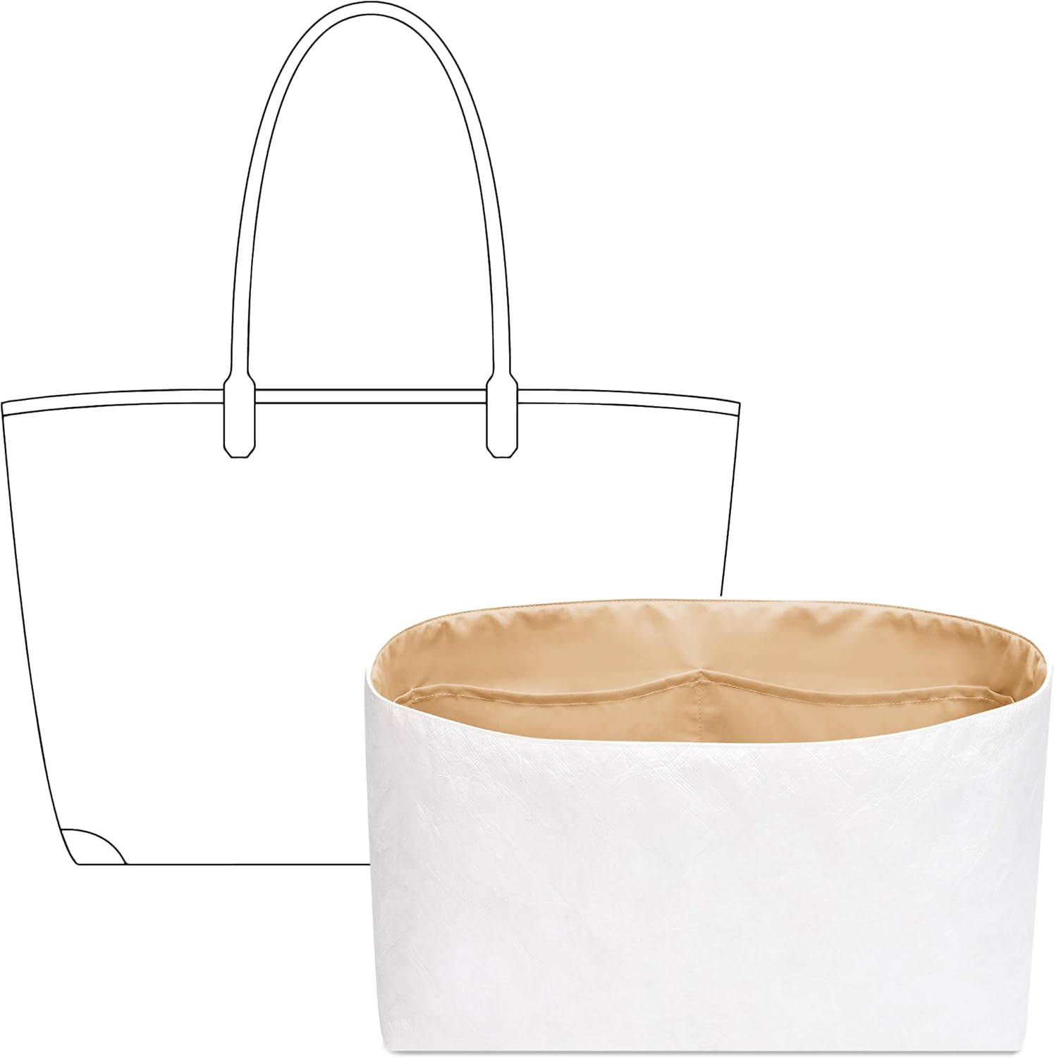 Tote Bag Organizer Insert for Artois PM Tote Handbags,Custom Fit Inside Premium Vanile Lightweight WaterResistant Purse Insert with Cup Holder Accessories