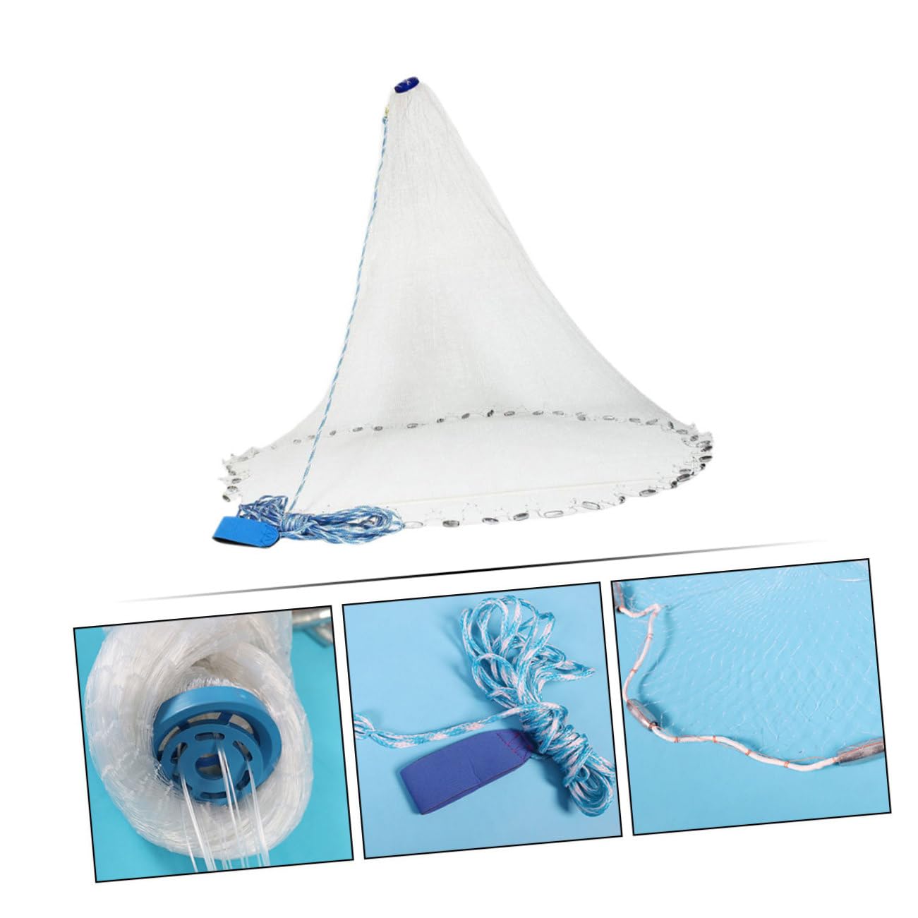 WOONEKY Red de Pesca Manual sin Anillas para Peces de Cebo, Cuerda Resistente y Material de Plástico, Alta Fiabilidad y Prevención de Escape en Actividades al Aire Libre