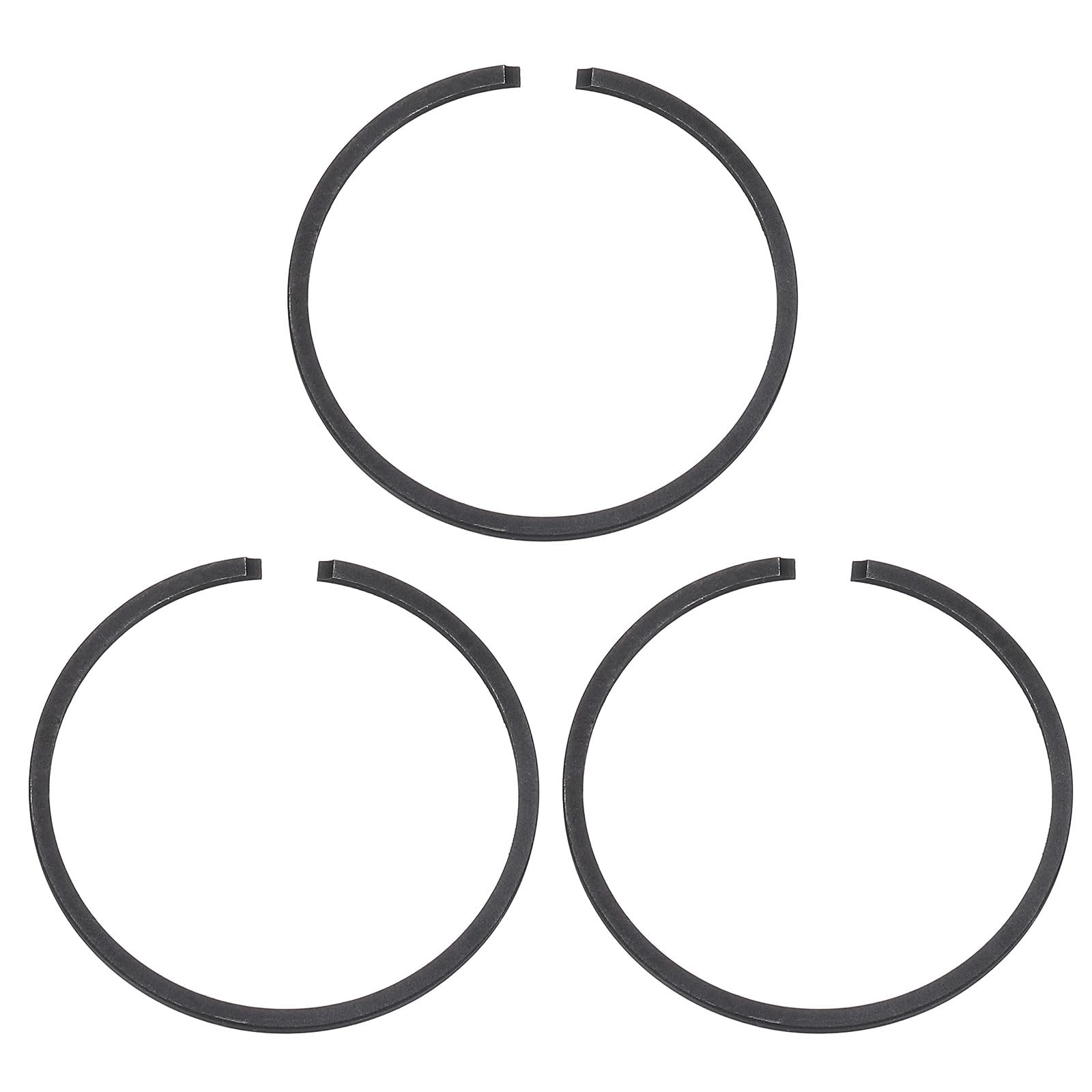 sourcing map 3pcs Piston Rings 38mm x 1.5mm Standard Metal Engine Piston Ring for Chainsaw Replacement Parts, Black