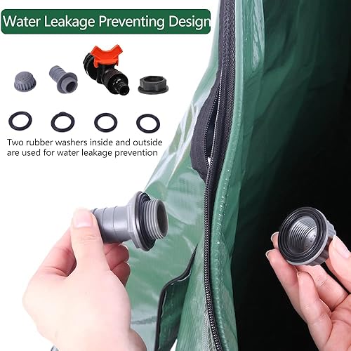 Miniatura 10 de VINGLI - Barril de lluvia plegable de 66 galones, tanque portátil de almacenamiento de agua, sistema de recogida de agua de lluvia, contenedor de