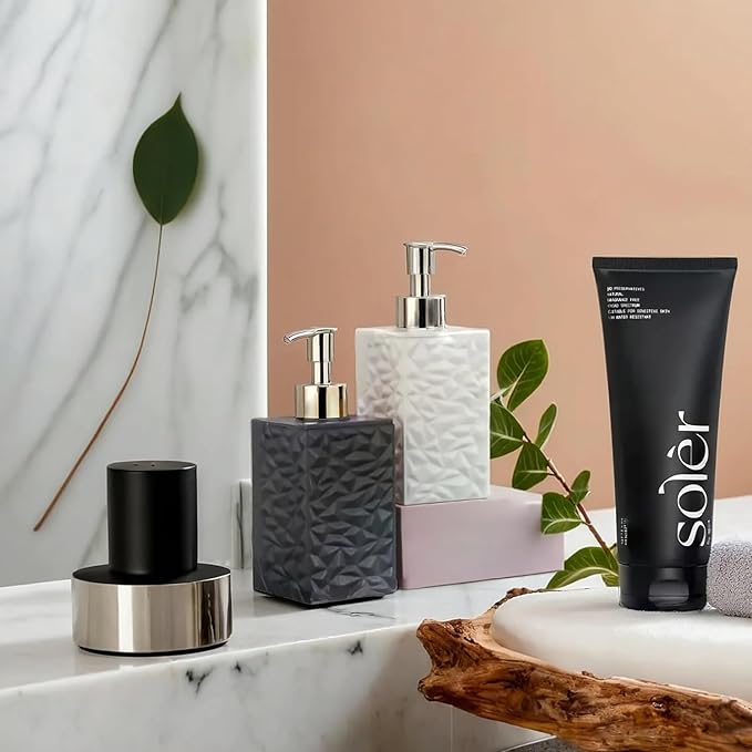 Stewit Liquid Soap Dispenser | Stoneware | Bottle for Kitchen|Soap DispeBathroom Sanitizer, Lotion, Shampoo Dispenser | Plastic Handwashnser for Wash Basin |Bathroom Accessories (Multi Color)