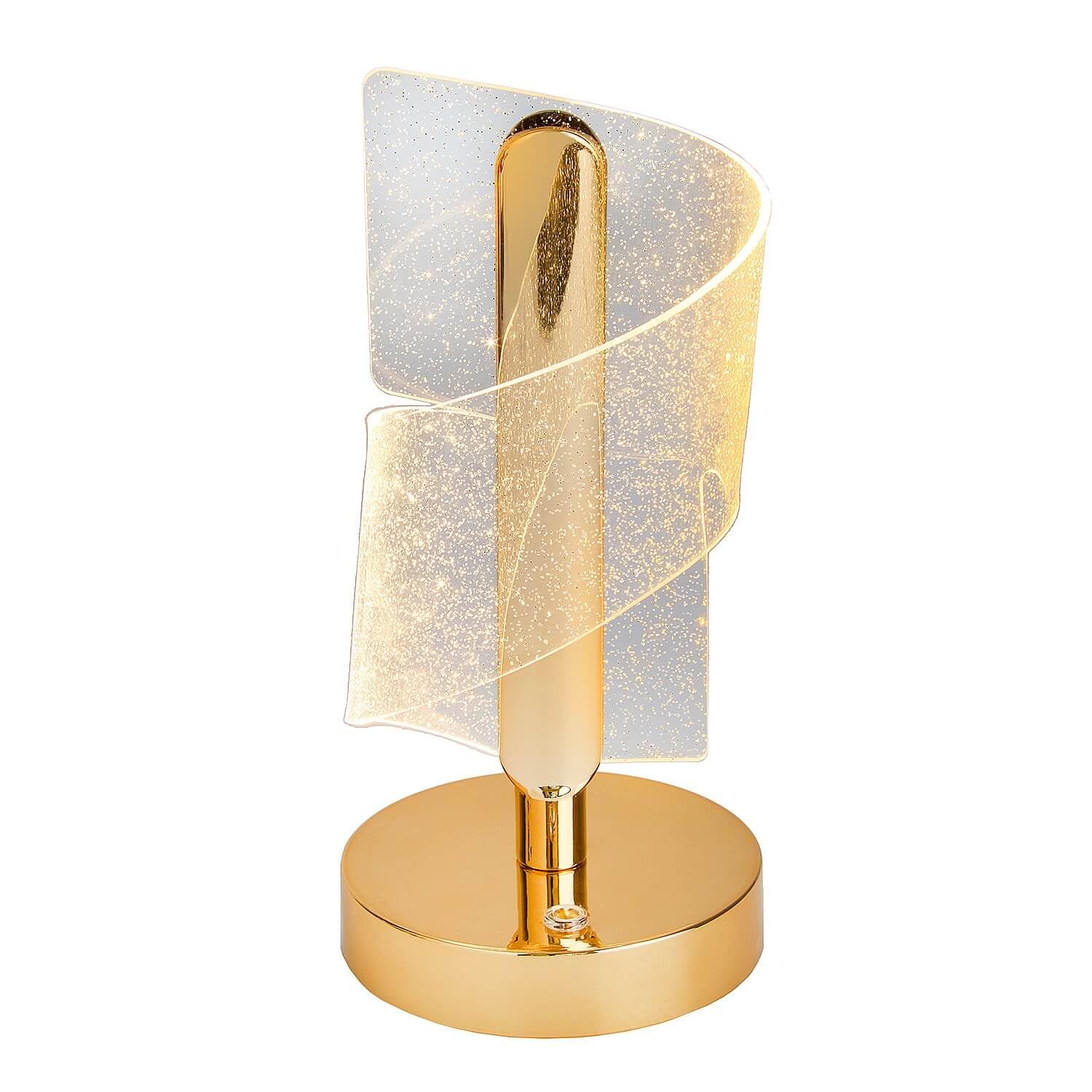 Coopers of Stortford - Cordless Glitter Touch Lamp - Rechargeable | Rechargeable cordless glitter lamp, three touch light settings, 4-6hr light, 3hr recharge, USB-C cable, H22 x Dia.10cm