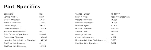 Miniatura 3 de Rotor de freno de disco delantero compatible con Toyota Tacoma 2005 2006 2007 2008 2009 2010 2011 2012 2013 2014 2015 2016 2017 2018 2019 2020 2021