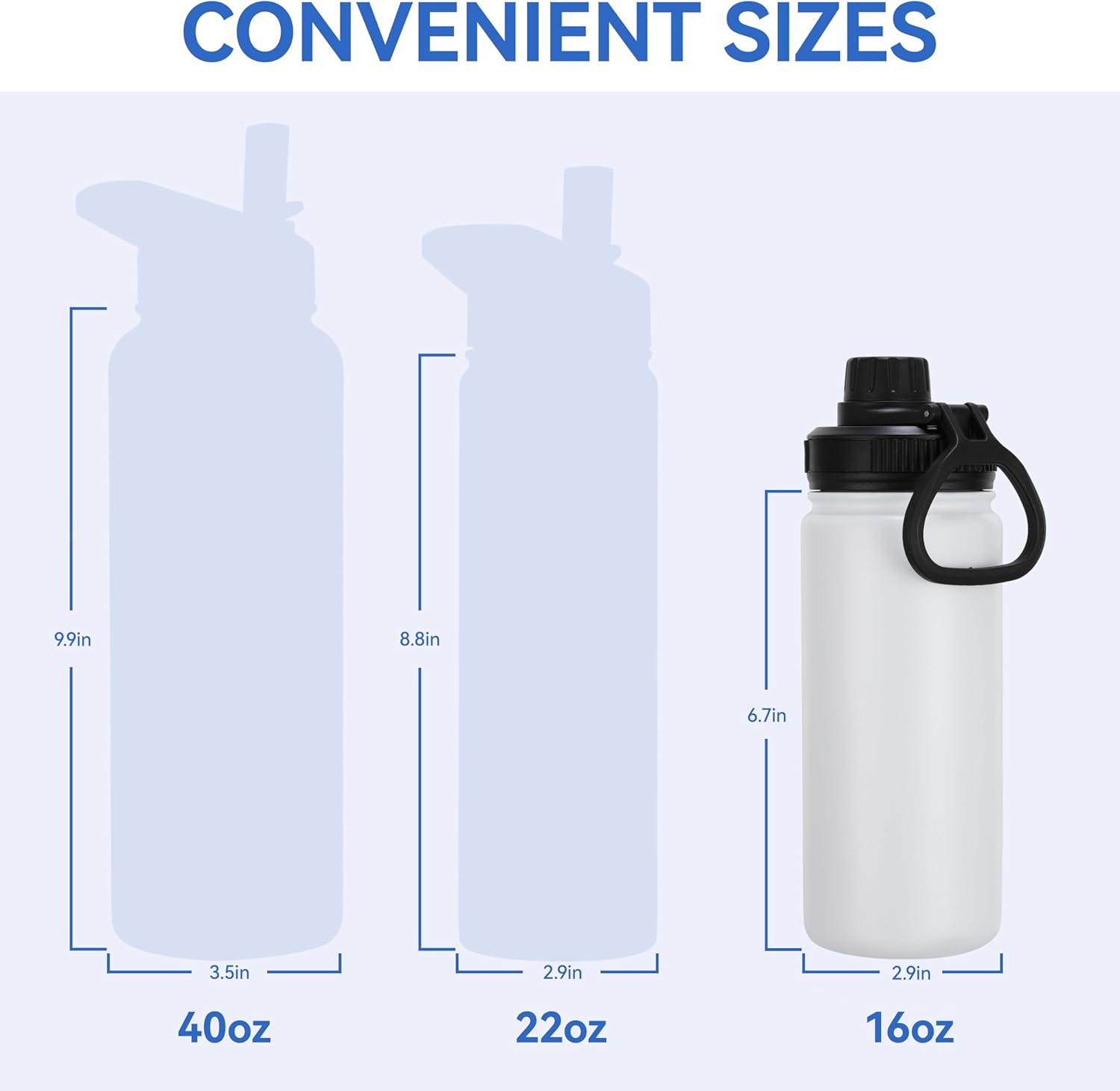 DOMICARE 16 oz Kids Water Bottle for School Stainless Steel Double Wall Vacuum Insulated Water Bottle with Straw lids & Spout Lid, Leakproof BPA Free (White,1) - Image 5