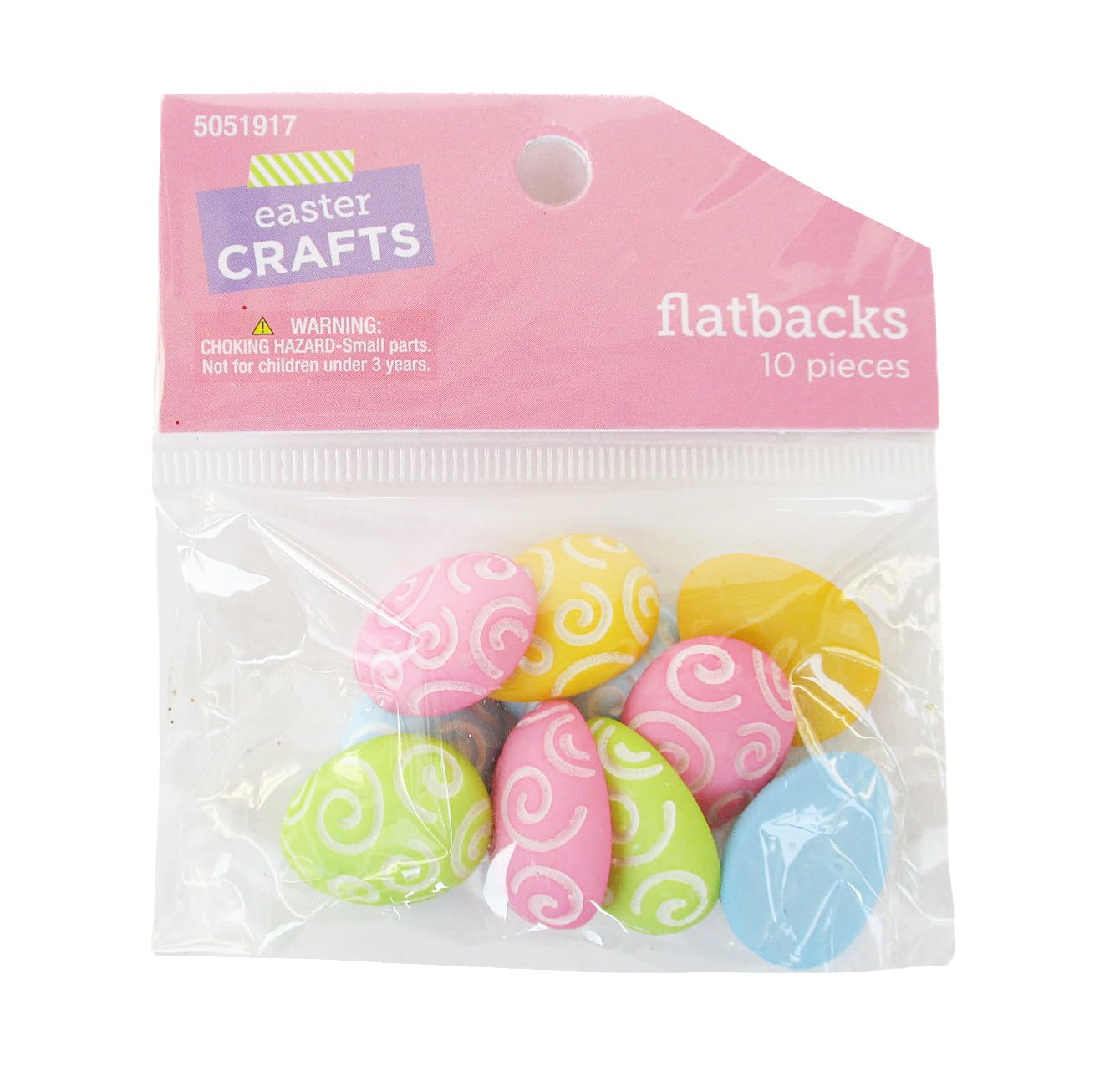 Swirly Easter Egg Flatback Embellishments - 10 Pieces