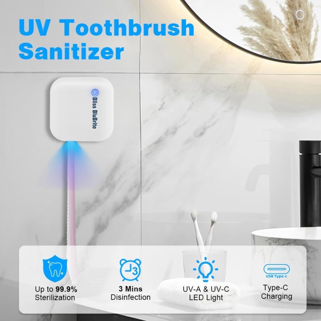 Desinfectante de cepillo de dientes UV-C, limpiador de cepillos de dientes UV-C, cubierta de cepillo portátil, soporte para cepillo de dientes, funda de limpiador de cepillos de dientes