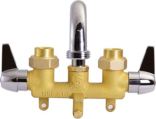 Vista 5 de Design House 558049 Ashland - Grifo utilitario con 2 manijas en latón áspero, 8-12 pulgadas, cromo pulido