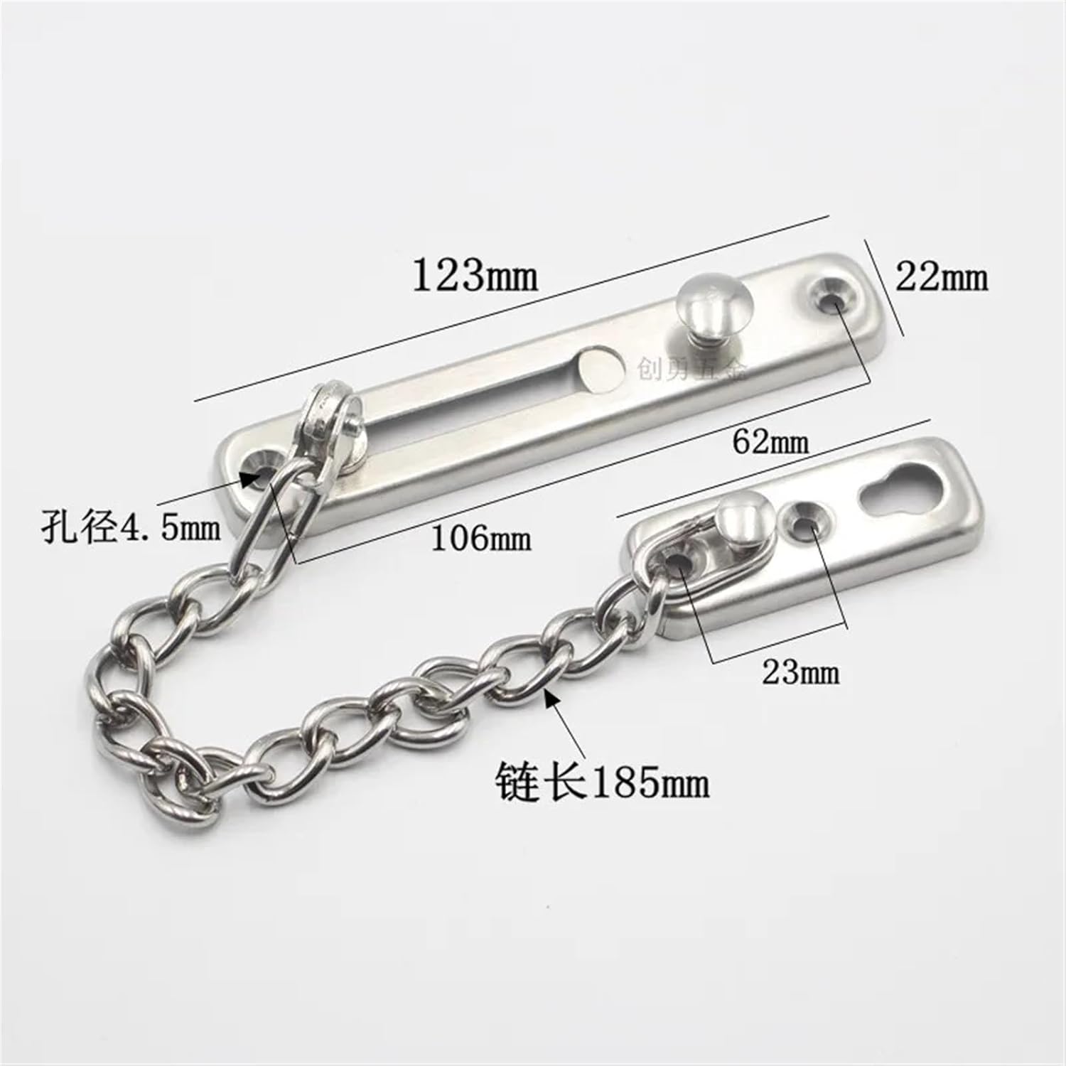 Thickening Sliding Door Lock Chain Door Bolt Hotel Office Security Chain Gate Cabinet Latches Decorative Hardw 1Pcs(Black)