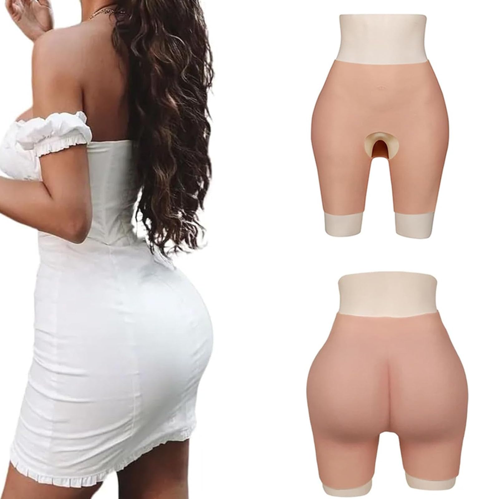 Bragas moldeadoras de silicona para levantamiento de glúteos, realzadoras de cadera, bragas moldeadoras para mujer, cosplay (color 3, L)