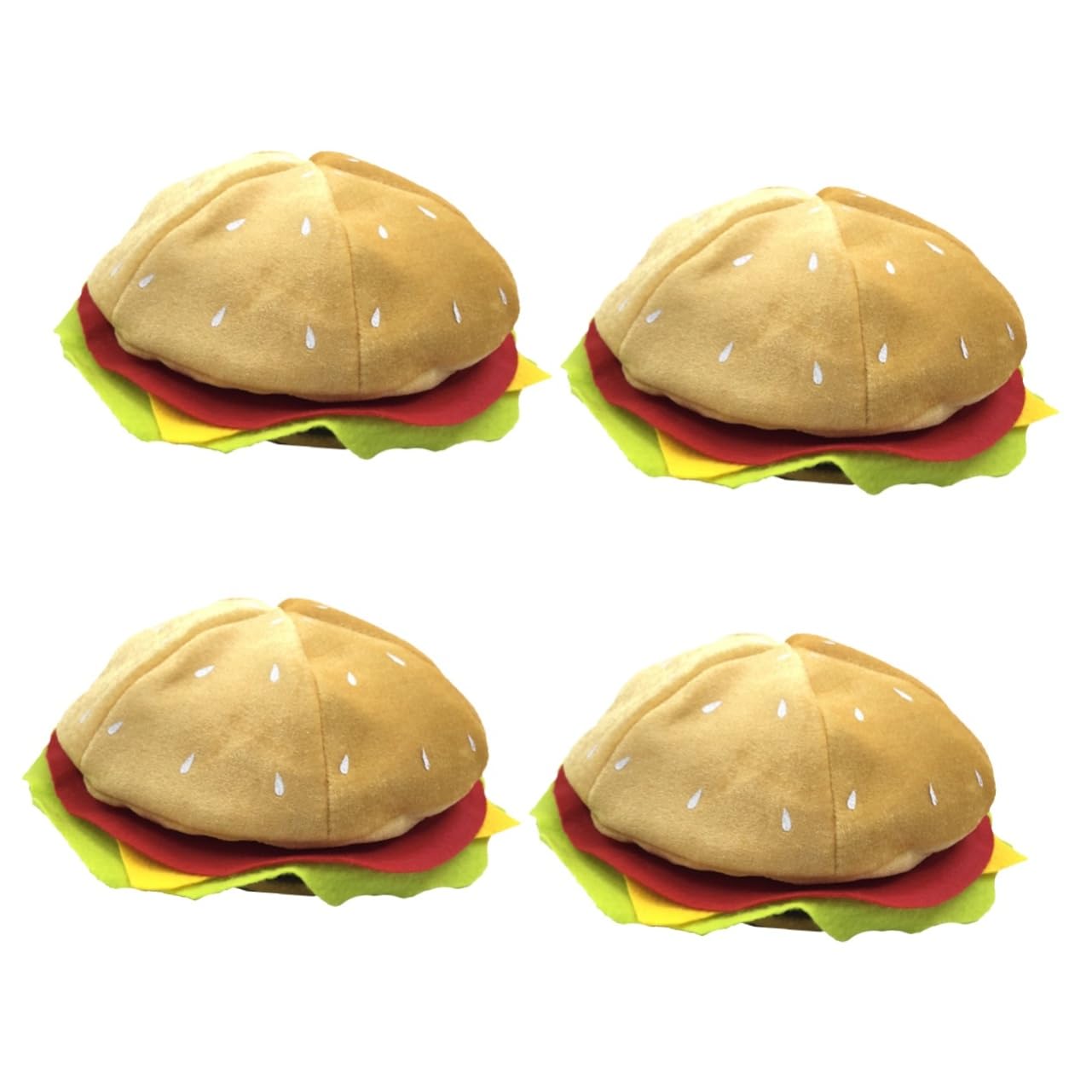 4piezas Sombrero De Hamburguesa Divertido Cosplay y Halloween Gorro De Diseño Adorable y Original Para Adultos