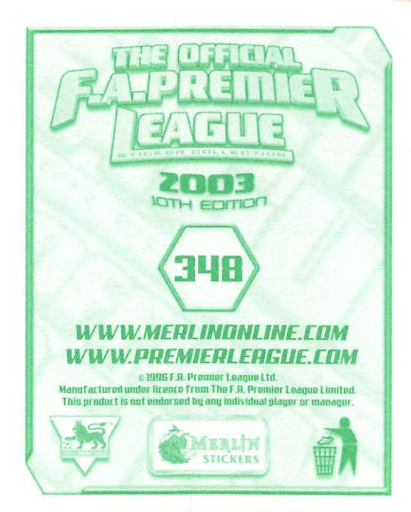 Amazon.com: 2003 Merlin F.A. Premier League #348 Shaun Wright