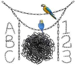 200Pcs Black C-Clips Plastic Chain Links for Birds & Small Pets | Non-Toxic Safe & Durable. Chew-Resistant For Indoor/Outdoor. C-Clip Snaps Together Easily. Plastic Chain Toy For Small Pets - Amazon product rated Grade A