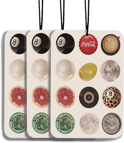 Miniatura 37 de Ambientador de Coche Retro con Lazos de Leopardo 4 Piezas, Accesorios de Coche con Estampado de Guepardo Bola 8 de la Suerte para Interior, Lazos de