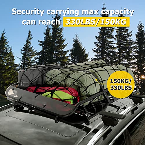 Auxmart 48" Universal Roof Rack Cross Bars With Keyed Locks, Adjustable Aluminum Cargo Rooftop Crossbars Fit For Most Vehicle (With One-Piece And Split-Roof Side Rails) 1 Pair, 330Lbs/150Kg Capacity #TOP3